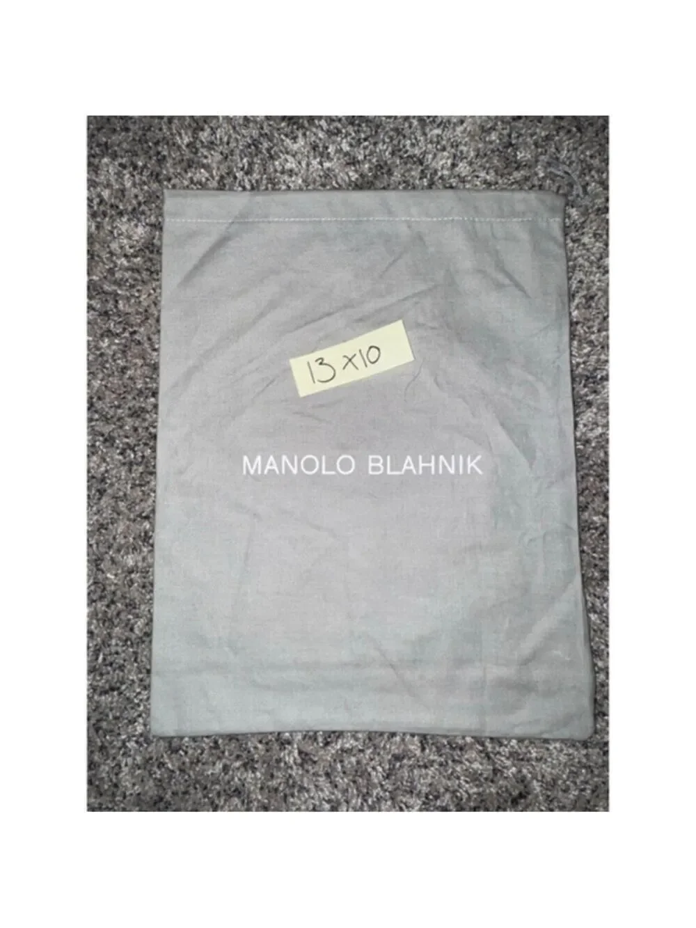 Manolo Blahnik Grey One Size Dust Bag Storage Pouch 13x10